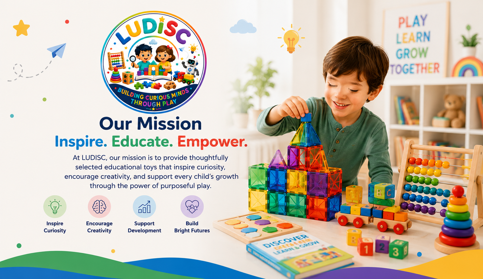 LUDISC mission to inspire learning, creativity and curiosity through play
