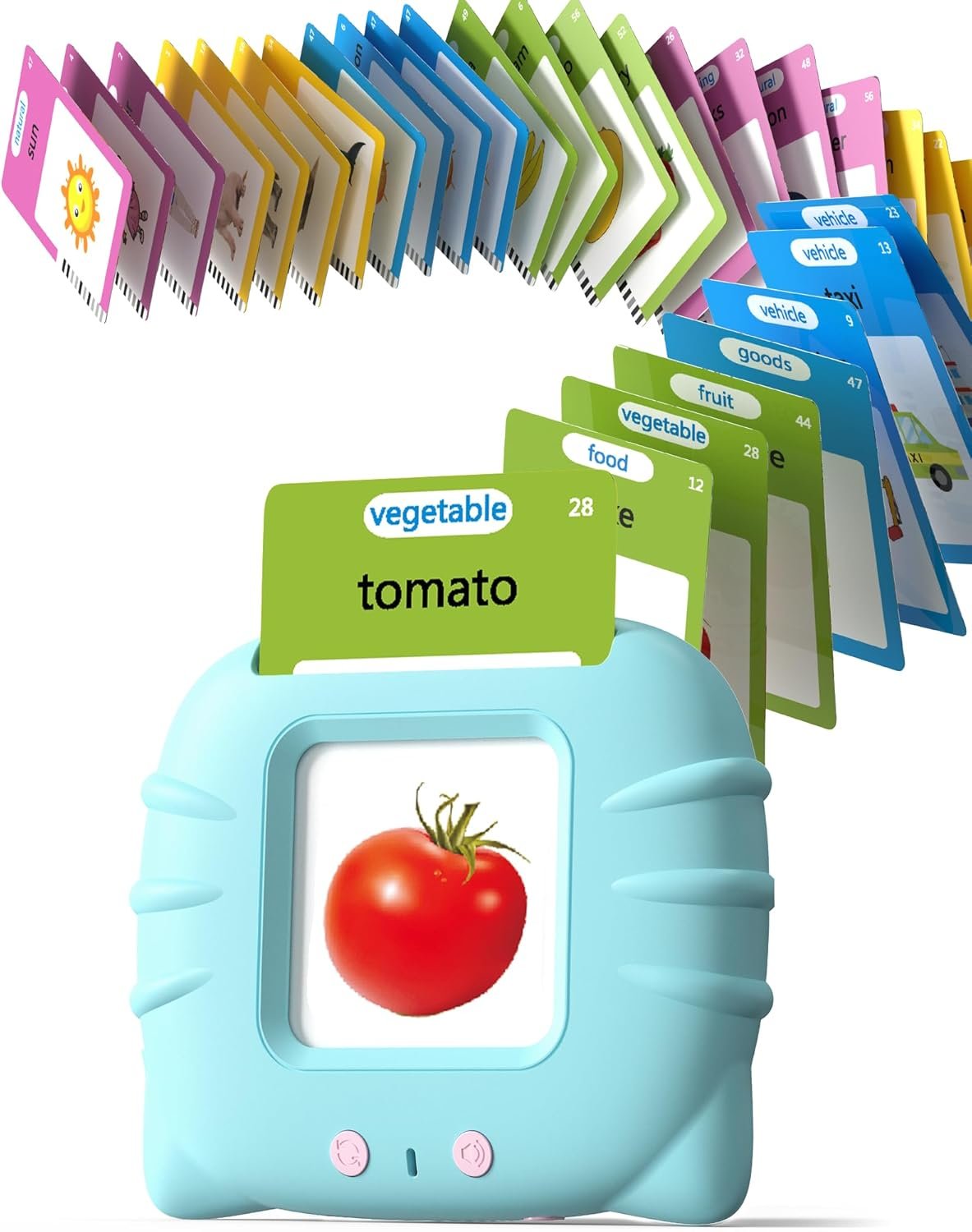 Airbition Talking Flash Cards educational Montessori toy with 224 interactive words for toddlers aged 1 to 4 years.