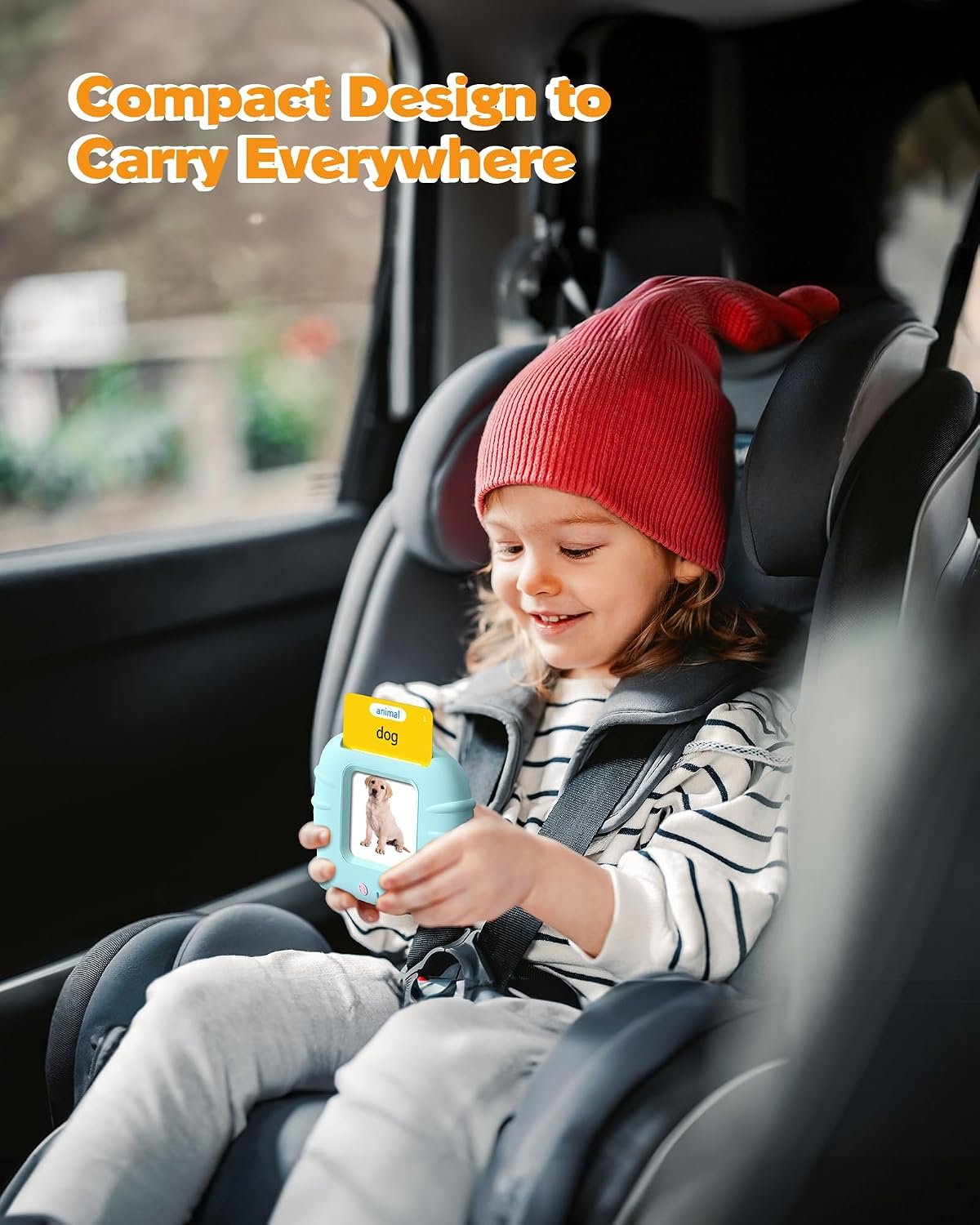 Airbition Talking Flash Cards educational Montessori toy with 224 interactive words for toddlers aged 1 to 4 years.