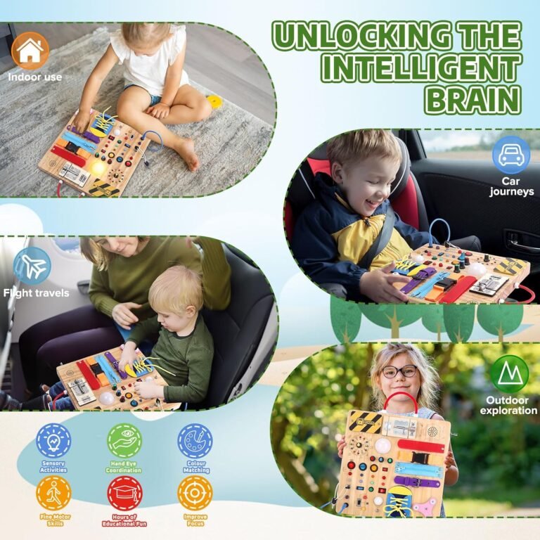 23-in-1 Wooden Montessori LED Busy Board - Image 05