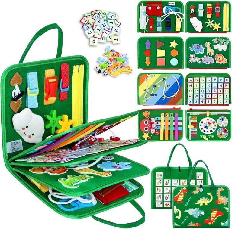 Esjay Busy Board Montessori Toys for Boys and Girls – Green Multipages - Image 2