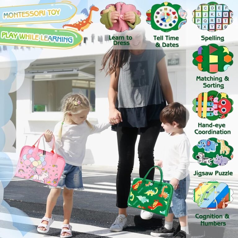 Esjay Busy Board Montessori Toys for Boys and Girls – Green Multipages - Image 7