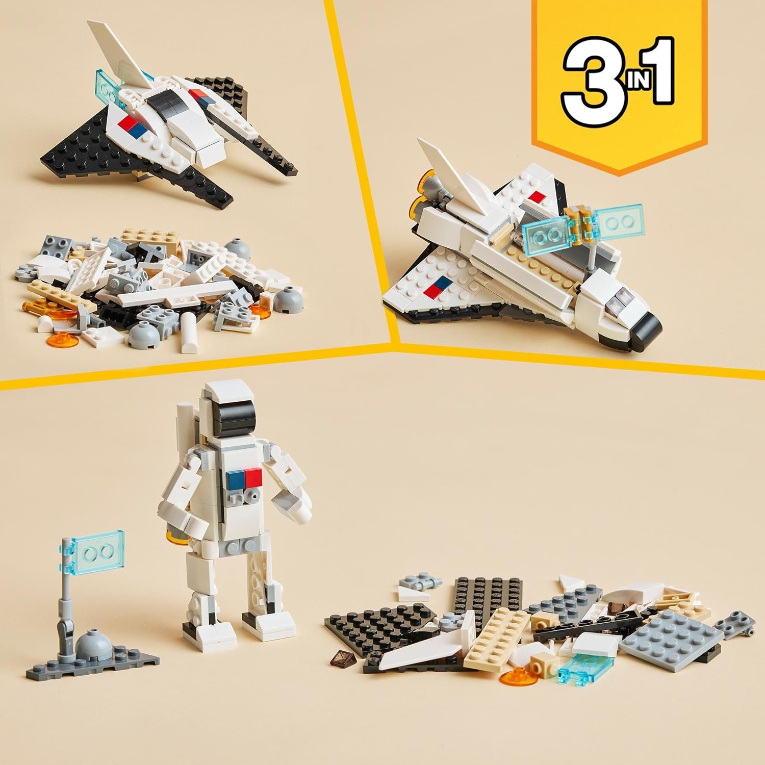 Creator 3 in 1 Space Shuttle Toys - Space Toys Building Set for Boys & Girls, Ages 6+