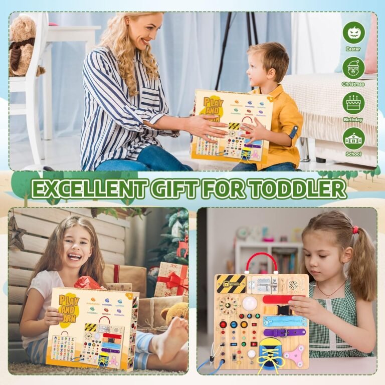23-in-1 Wooden Montessori LED Busy Board - Image 06