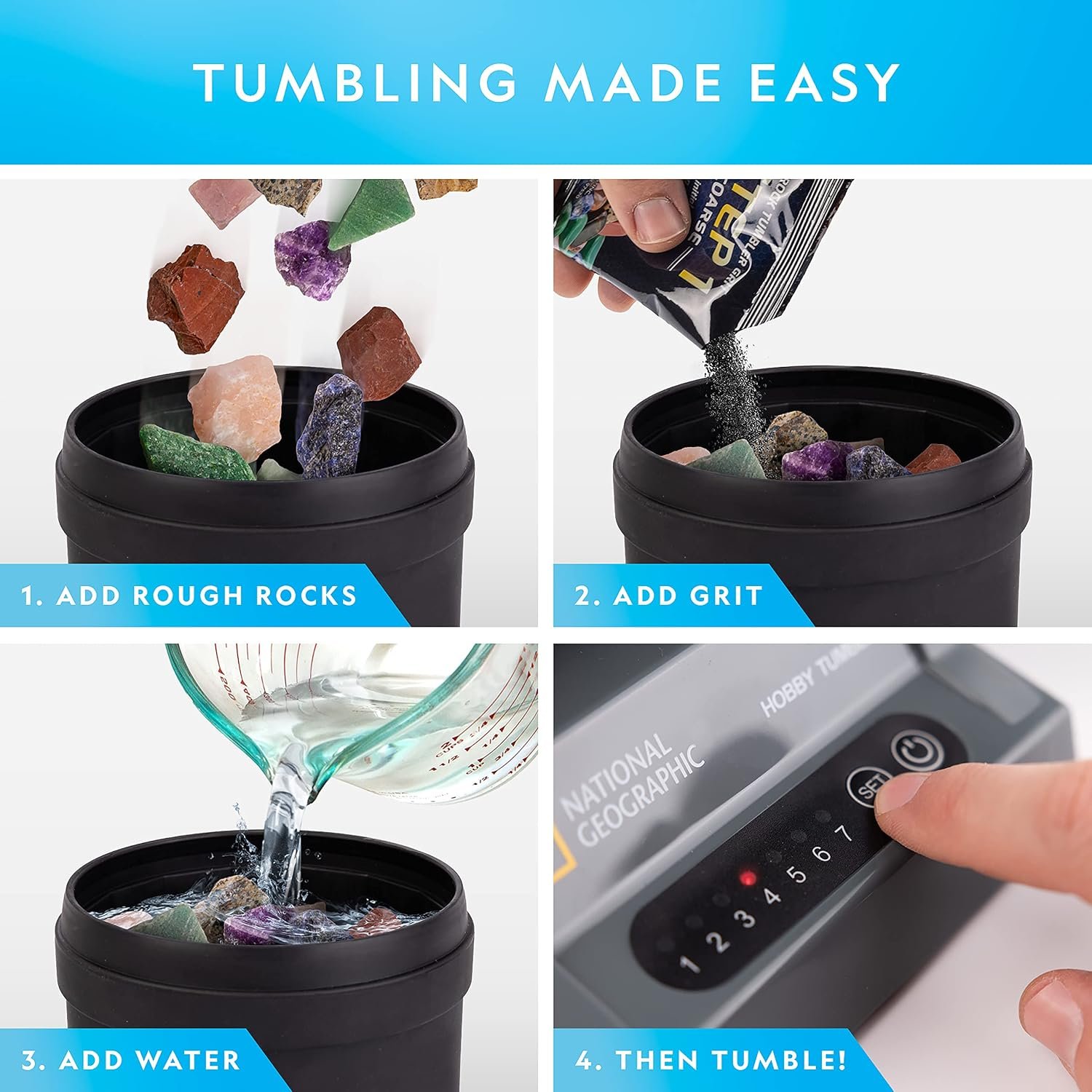 National Geographic Hobby Rock Tumbler Kit - Image 3