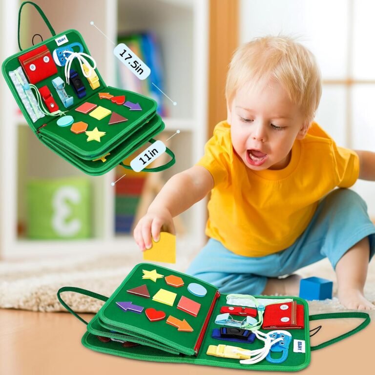 Esjay Busy Board Montessori Toys for Boys and Girls – Green Multipages - Image 3
