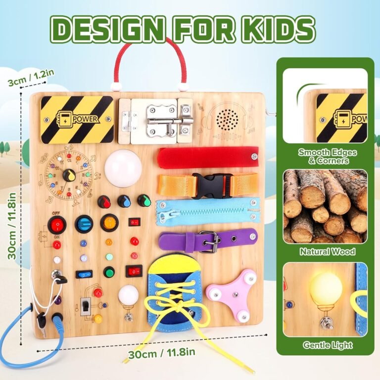 23-in-1 Wooden Montessori LED Busy Board - Image 02