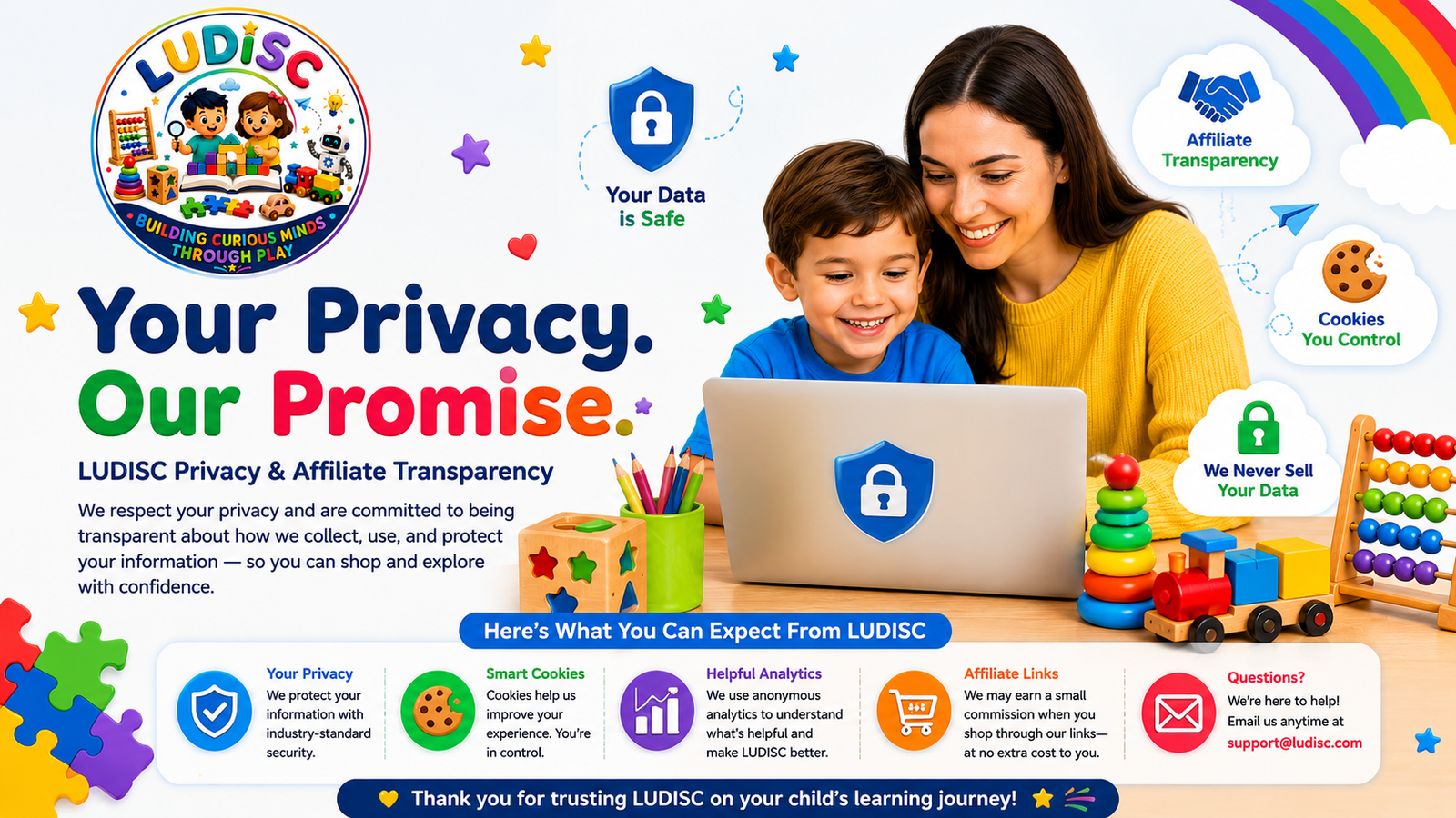 LUDISC privacy and affiliate transparency hero image