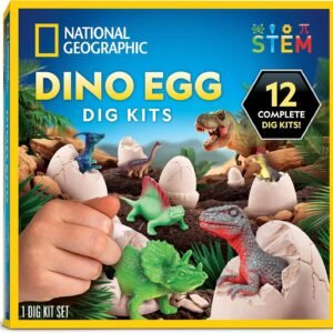 National Geographic Dinosaur Dig Kit with 12 Dino Eggs for Kids - Image 1