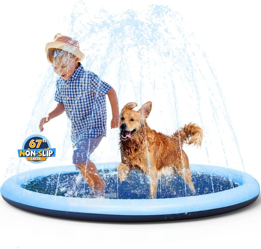 VISTOP 67" Non-Slip Splash Pad Thickened Sprinkler Pool for Kids and Dogs - Image 1