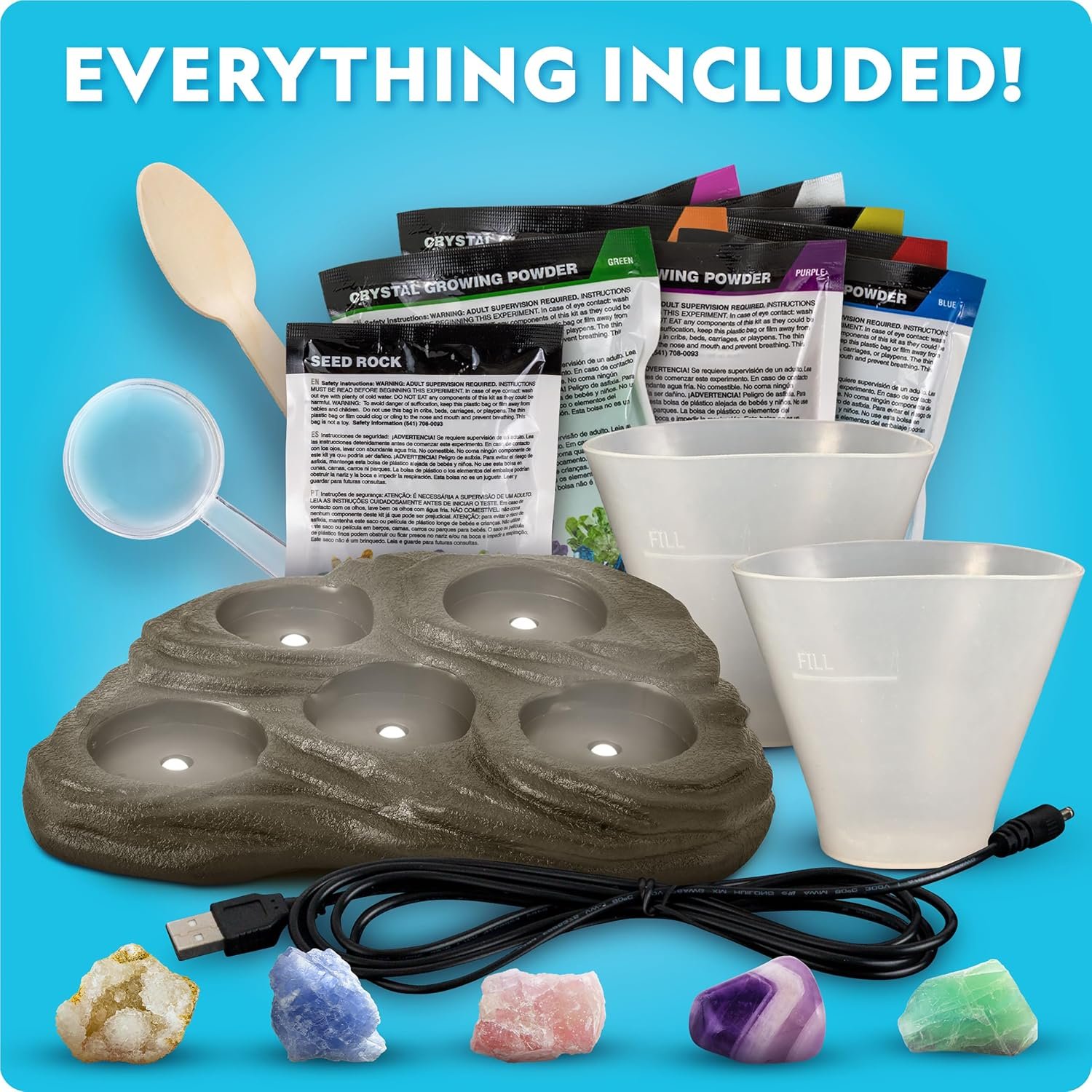 National Geographic Mega Crystal Growing Kit with 8 Crystals Ages 8-12 - Image 5