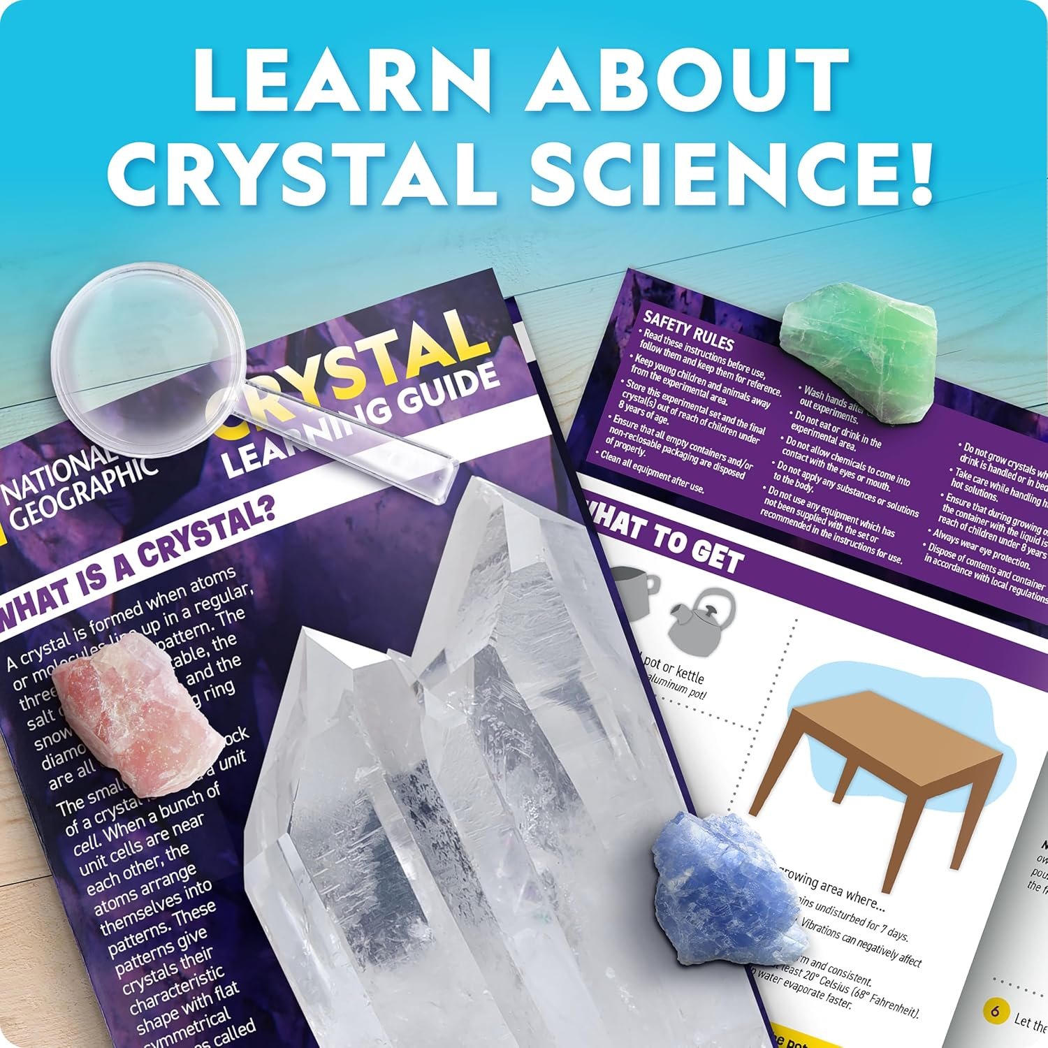 National Geographic Mega Crystal Growing Kit with 8 Crystals Ages 8-12 - Image 6